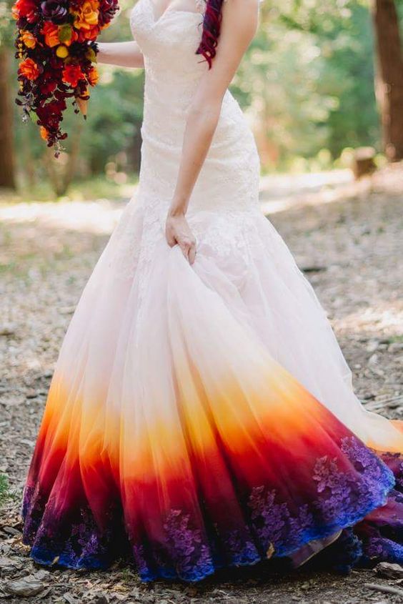 dip dyed wedding dress