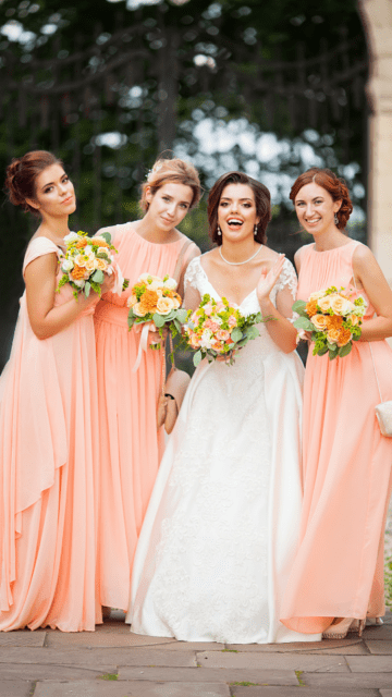Peach Wedding Dresses for Bridesmaids
